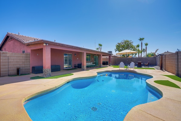 Yuma Vacation Rental | 3BR | 2BA | 1,292 Sq Ft | Small Step to Enter