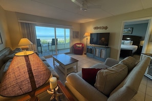 Take in the sights and sounds of the ocean from the comfortable living room and the spacious private balcony.