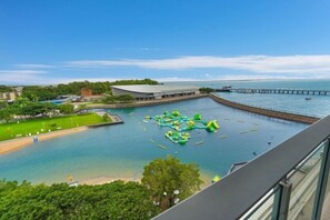 Views from the balcony 7th level, overlooking the Lagoon and Aquapark.
