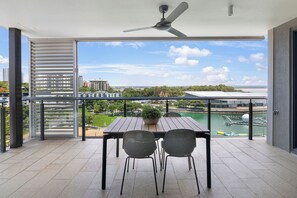 Step straight out onto the balcony and enjoy relaxing.