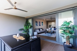 Balcony bliss, entertaining outdoors.
