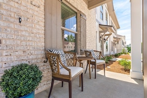 Front patio with seating
