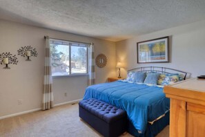 Master bedroom downstairs with attached bathroom