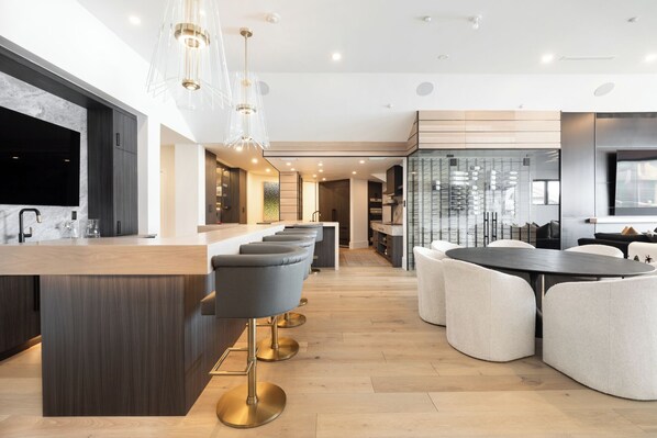 Elegant and Open Bar and Living Area