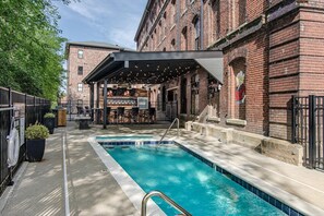 Communal Area: Sparkling Pool with an outdoor bar area, Smart TVs, sun loungers, outdoor seating, and grills. 
Please Note: Open seasonally May 26th - October 1st