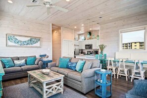 Enjoy the bright, airy feel of our open floor plan — where the living, dining, and kitchen spaces flow together for easy gathering, conversation, and relaxation.

