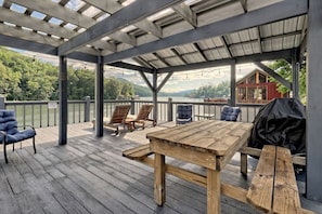 Good food, good friends, good times: Gather around the table and create lasting memories on this cozy deck.