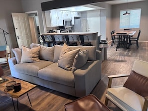 Open Concept Living, Kitchen & Dining Area