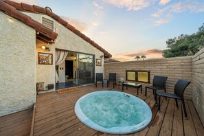 Pamper yourself with a spa-like soak in the hot tub