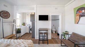 Where comfort meets convenience in a modern studio.