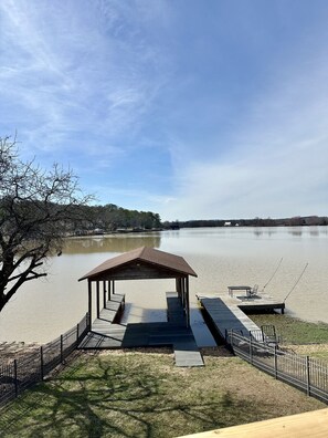 Private pier and boat slip included as an amenity with your rental