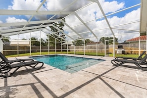 Enjoy your own private pool, ideal for morning swims, sunny afternoons, or evening dips under the stars.