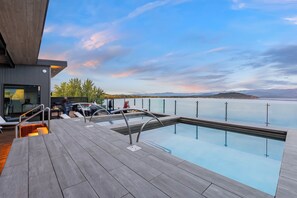 Building 8 rooftop heated pool and hot tub