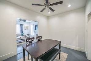 Indoors, Furniture, Table, Appliance, Ceiling Fan