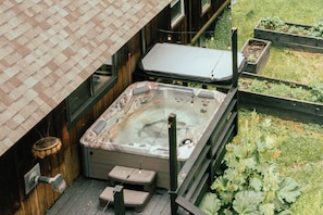 The cabins brand new 6 person hot tub is a crowd favorite.Vermont