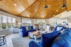 Top-Level Living Room with Deck Access