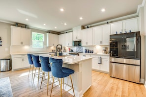 Kitchen | 3-Story Home | Free WiFi | Central A/C & Heating