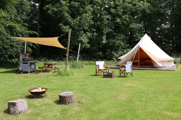Iris Bell Tent, it gets the best morning sunshine