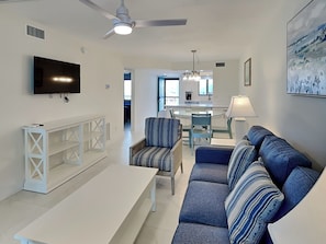 Living Room - Sleeper Sofa + Smart TV