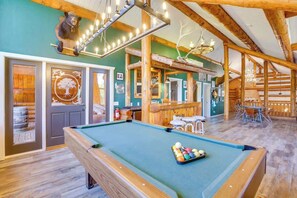 Game room with Pool Table and Western Bar