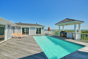Private Pool | 5 Lounge Chairs | Moriches Bay Views