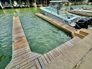 Boat Slip 12'wx46'deep, see the large boat fits next door