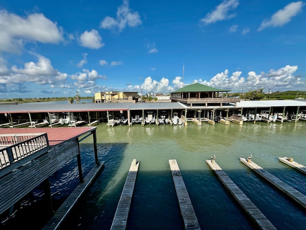 Pirate's Cove #2 comes with one Boat Slip--straight in front waterside from the condo