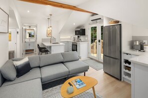 Breathe easy in this airy, inviting living area