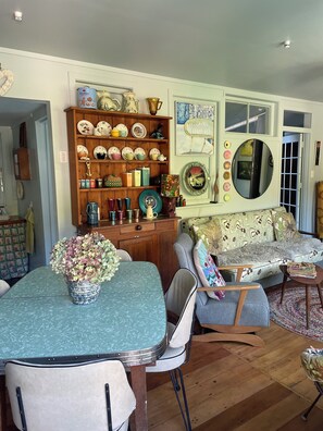 Looking in from near the front French doors