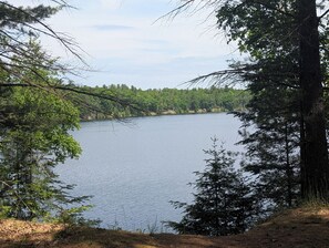 OVERALL:  Looking down at the river from the property.  (There is a short path that goes from the cabin to the river.)