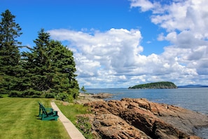 Where the lawn meets the rocky coastline