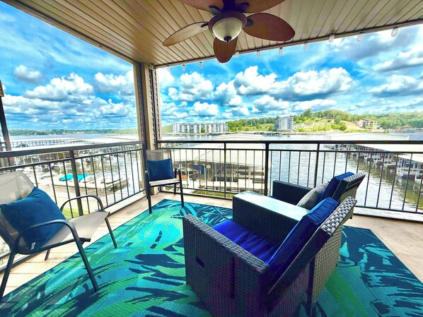 Maximize your lake experience with this spacious, covered deck — ideal for morning coffee or sunset cocktails.
