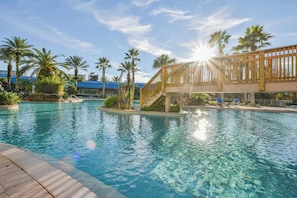 Multiple pools including a tropical lagoon pool, heated pool & splash pad