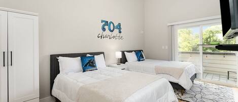 Upstairs Loft with bunk beds and city views!