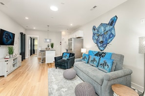Bottom floor living area with private kitchen, Bedroom, & Bath!