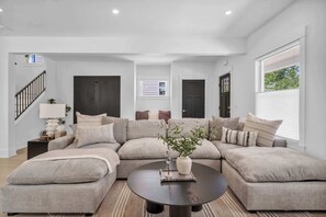 Lounge. Laugh. Love.
Kick back on the oversized sectional and binge your favorite shows or simply bask in the peaceful vibe of this welcoming retreat.