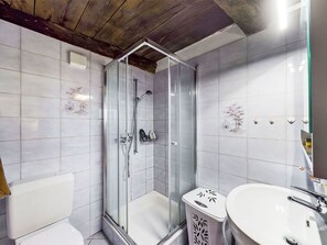 Flooring, Floor, Interior Design, Ceiling, Room, Plumbing Fixture, Bathroom, Plumbing, Shower, Sink