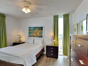 2nd bedroom with a private balcony overlooking the Gulf