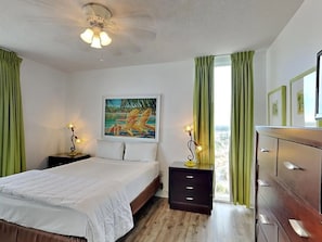 2nd bedroom with a private balcony overlooking the Gulf