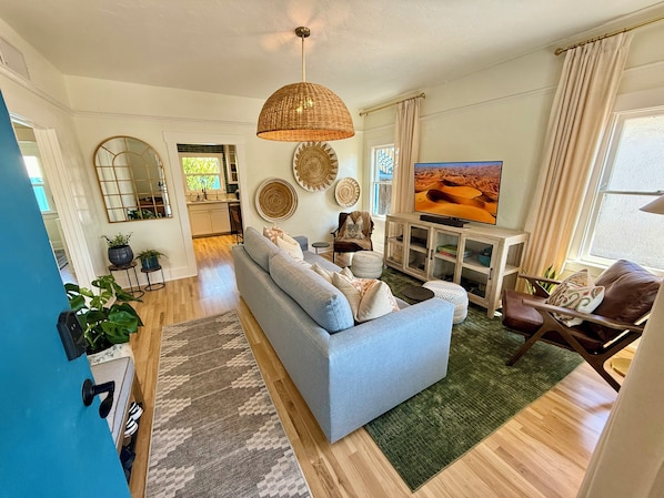 Walking into Blue Oasis Casita