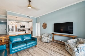 Living Room
TV
Seating: 
Queen Sleeper Sofa  and Loveseat
2 chairs