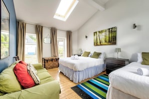 Bright ground floor bedroom looking towards the courtyard