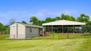 SWR Bunkhouse and round pen riding area.