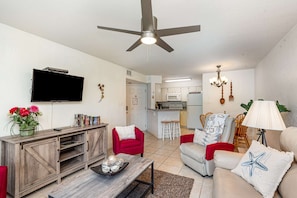 Open concept living and dining