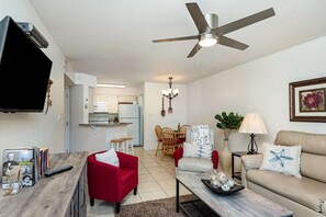 Open concept living and dining
