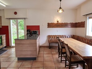 Furniture, Flooring, Wood, Countertop, Kitchen, Interior Design, Floor, Ceiling, Cabinetry, Room