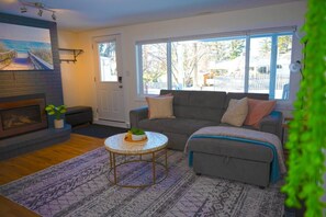 Sectional can be pulled to turn into a cozy bed however an air mattress can also be provided with notice. 