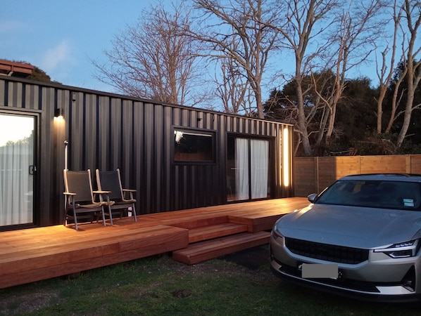 Carpark, including EV charging station and security lighting