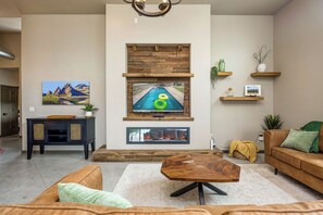 Amazon Smart TV, and an electric fireplace that heats too!