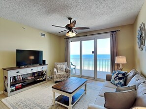Living Area - Access to Balcony and TV